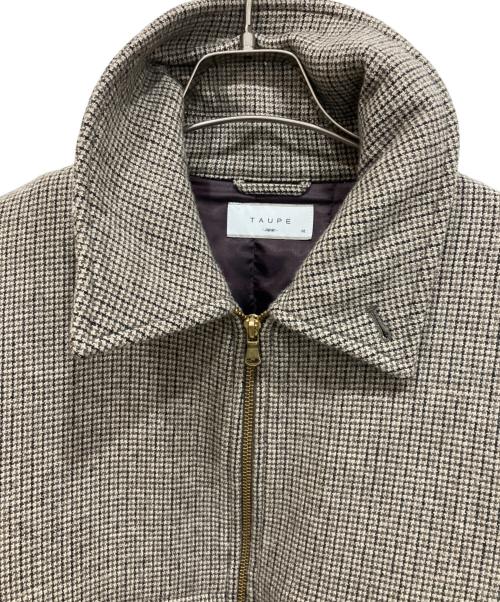 taupe（トープ）taupe (トープ) QUILT HOUNDSTOOTH ZIP BLOUSON キルトライナーブロッキングジップブルゾン ブラウン×ブラック サイズ:02の古着・服飾アイテム