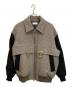 taupe（トープ）の古着「QUILT HOUNDSTOOTH ZIP BLOUSON キルトライナーブロッキングジップブルゾン」｜ブラウン×ブラック