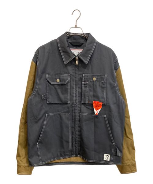 DIESEL（ディーゼル）DIESEL (ディーゼル) J-HOWE-LS ジャケット ブラウン×グレー サイズ:XLの古着・服飾アイテム