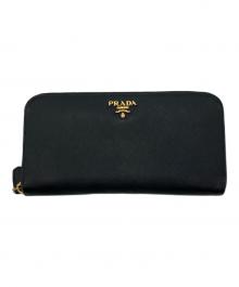 PRADA（プラダ）の古着「SAFFIANO METAL ラウンドファスナーウォレット」｜ブラック