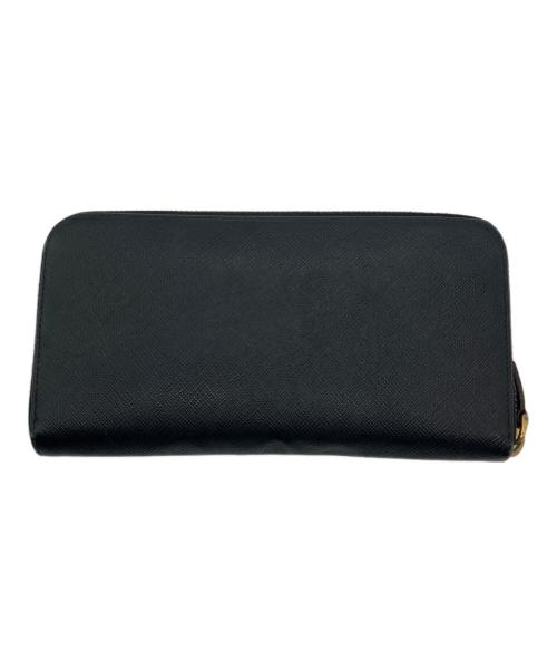 PRADA（プラダ）PRADA (プラダ) SAFFIANO METAL ラウンドファスナーウォレット ブラックの古着・服飾アイテム