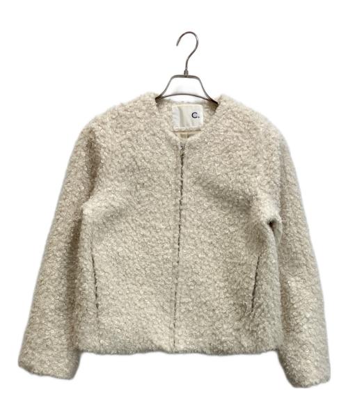 C+（シー）C+ (シー) ボアフリース ジャケット アイボリー サイズ:38の古着・服飾アイテム