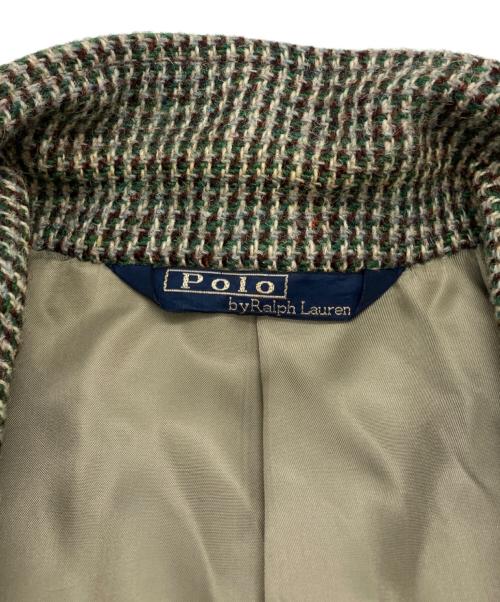 POLO RALPH LAUREN（ポロ・ラルフローレン）POLO RALPH LAUREN (ポロ・ラルフローレン) ウールテーラードジャケット ベージュ×グリーン サイズ:98A7の古着・服飾アイテム