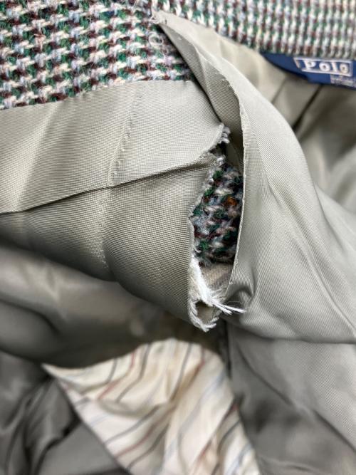 POLO RALPH LAUREN（ポロ・ラルフローレン）POLO RALPH LAUREN (ポロ・ラルフローレン) ウールテーラードジャケット ベージュ×グリーン サイズ:98A7の古着・服飾アイテム
