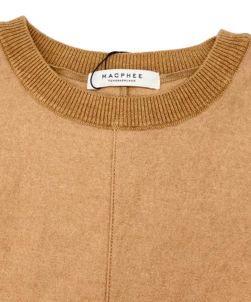 MACPHEE（マカフィー）MACPHEE (マカフィー) ニットコンビ クルーネックワンピース ブラウン サイズ:36の古着・服飾アイテム