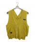 SYU.HOMME/FEMM（シュウオムフェム）の古着「Double V-neck Lamb's wool vest/ジップアップニットベスト」｜イエロー