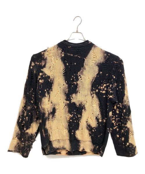 SYU.HOMME/FEMM（シュウオムフェム）SYU.HOMME/FEMM (シュウオムフェム) FIRE WORKS PULLOVER SWEATER ベージュ×ブラック サイズ:1の古着・服飾アイテム