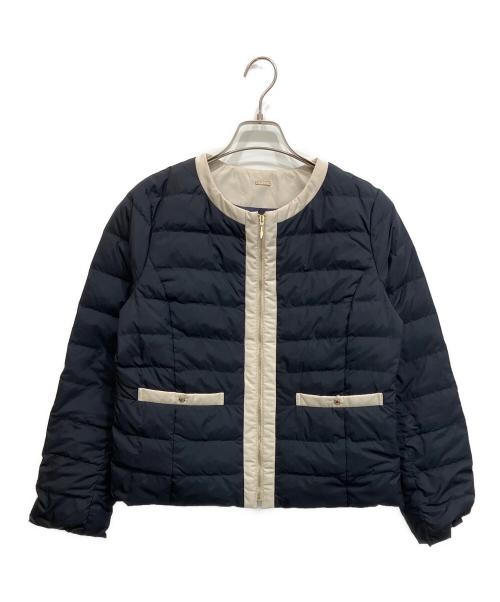 any Sis（エニィスィス）any SiS (エニィスィス) ノーカラーダウン ジャケット ネイビー サイズ:Mの古着・服飾アイテム