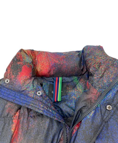 PS Paul Smith（ＰＳポールスミス）PS Paul Smith (ＰＳポールスミス) Acid Oil Slick' ファイバーダウンブルゾン 中綿 ネイビー×レッド サイズ:Lの古着・服飾アイテム