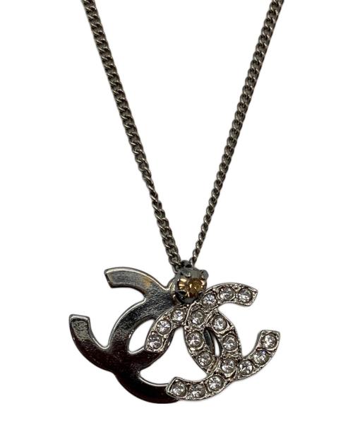 CHANEL（シャネル）CHANEL (シャネル) ダブルココマーク ラインストーン ネックレス シルバーの古着・服飾アイテム