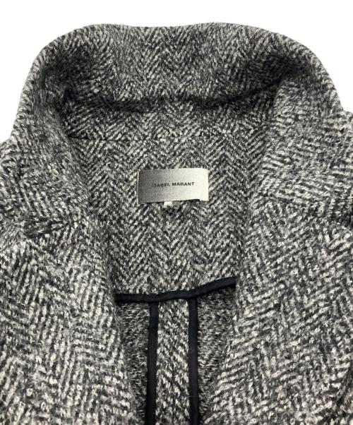 ISABEL MARANT（イザベルマラン）ISABEL MARANT (イザベルマラン) ヘリンボーン ウール チェスターコート ブラック×グレー サイズ:46の古着・服飾アイテム