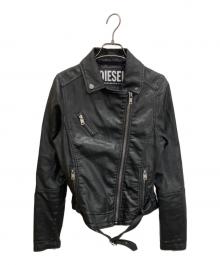 DIESEL（ディーゼル）の古着「コーティングライダースジャケット」｜ブラック