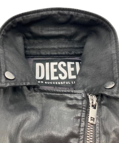 DIESEL（ディーゼル）DIESEL (ディーゼル) コーティングライダースジャケット ブラック サイズ:XSの古着・服飾アイテム