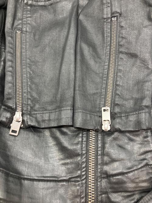 DIESEL（ディーゼル）DIESEL (ディーゼル) コーティングライダースジャケット ブラック サイズ:XSの古着・服飾アイテム