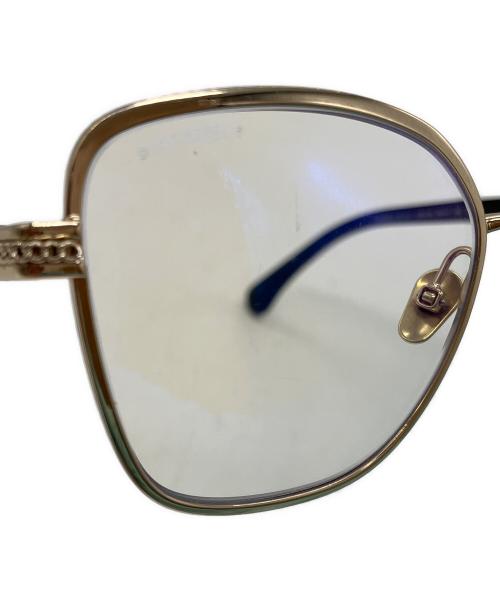 CHANEL（シャネル）CHANEL (シャネル) ココマークチェーンモチーフサングラス ゴールド×ブラック サイズ:55□17 140の古着・服飾アイテム