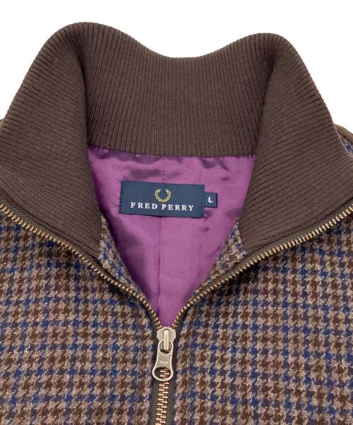 FRED PERRY（フレッドペリー）FRED PERRY (フレッドペリー) ウールチェックジャケット ブラウン サイズ:Ｌの古着・服飾アイテム