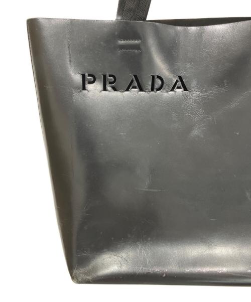 PRADA（プラダ）PRADA (プラダ) レザートートバッグ ブラックの古着・服飾アイテム