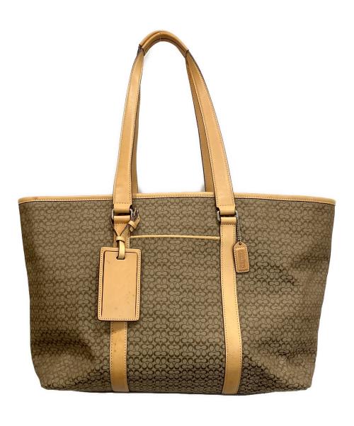 COACH（コーチ）COACH (コーチ) マイクロシグネチャートートバッグ ベージュの古着・服飾アイテム