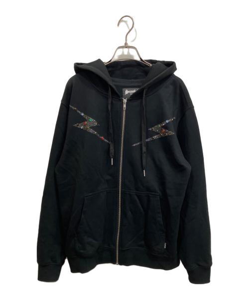 SUPPLIER（サプライヤー）SUPPLIER (サプライヤー) Lightning Rhinestone Zip Hoodie/ジップパーカー ブラック サイズ:Sの古着・服飾アイテム
