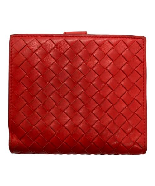 BOTTEGA VENETA（ボッテガベネタ）BOTTEGA VENETA (ボッテガベネタ) イントレチャート2つ折り財布 レッドの古着・服飾アイテム