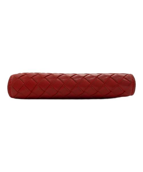 BOTTEGA VENETA（ボッテガベネタ）BOTTEGA VENETA (ボッテガベネタ) イントレチャート2つ折り財布 レッドの古着・服飾アイテム