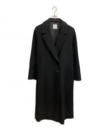 crewre（クルーレ）の古着「ジャスタブルウールロングコート」｜ブラック