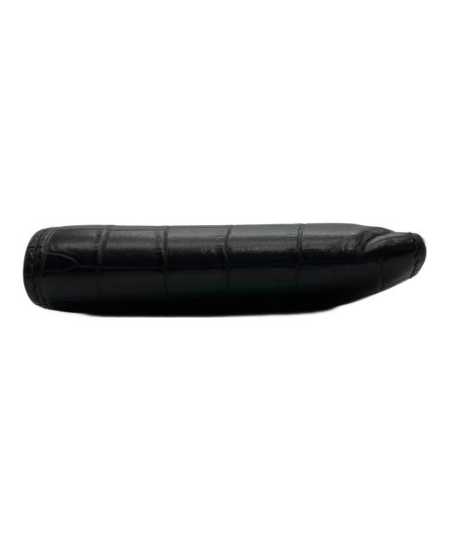 Saint Laurent Paris（サンローランパリ）Saint Laurent Paris (サンローランパリ) イーストウエスト ウォレット クロコダイルエンボス ２つ折り財布 ブラックの古着・服飾アイテム