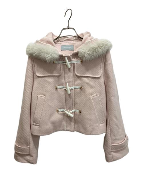 JILL BY JILLSTUART（ジル バイ ジルスチュアート）JILL BY JILLSTUART (ジル バイ ジルスチュアート) フェイクファー付ショートダッフルコート ピンク サイズ:Mの古着・服飾アイテム