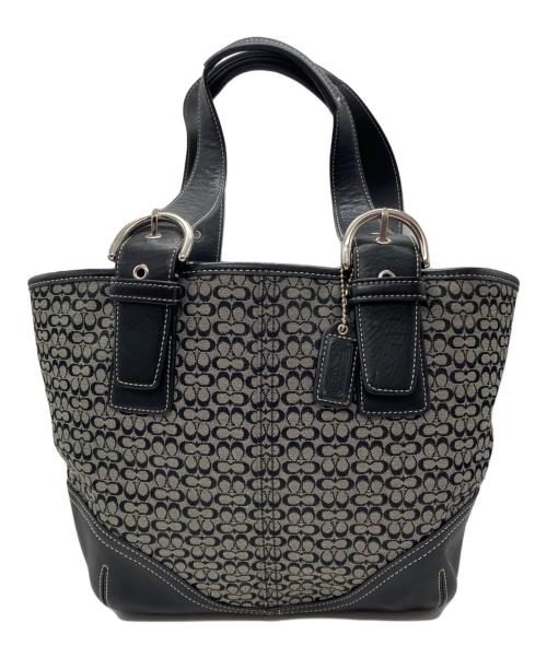 COACH（コーチ）COACH (コーチ) マイクロシグネチャートートバッグ ブラックの古着・服飾アイテム