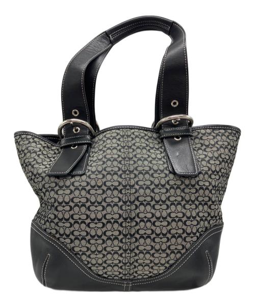COACH（コーチ）COACH (コーチ) マイクロシグネチャートートバッグ ブラックの古着・服飾アイテム