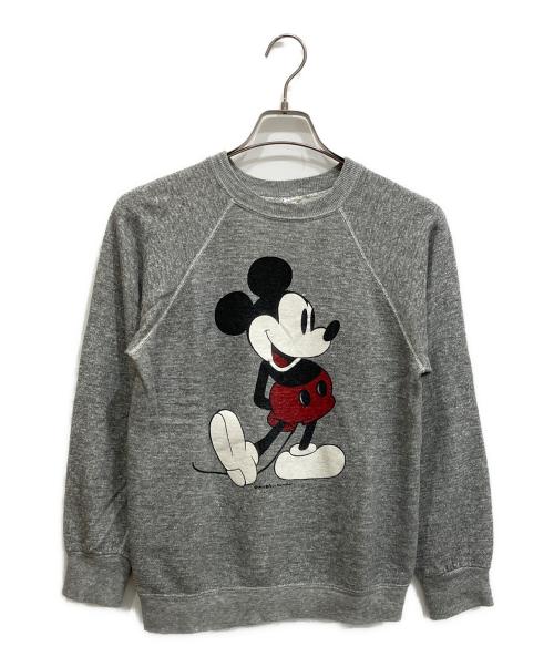DISNEY（ディズニー）Disney (ディズニー) 70Sミッキープリントスウェット グレー サイズ:Mの古着・服飾アイテム
