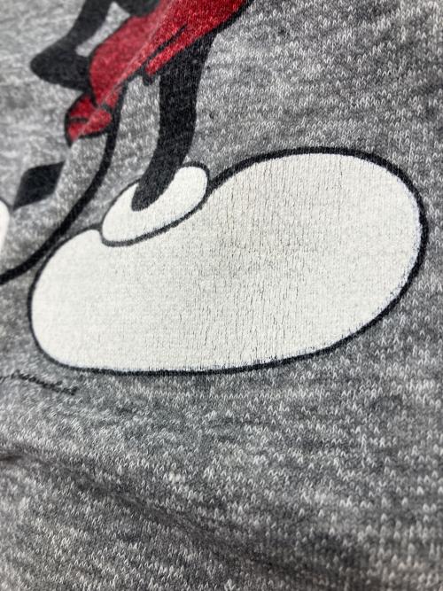 DISNEY（ディズニー）Disney (ディズニー) 70Sミッキープリントスウェット グレー サイズ:Mの古着・服飾アイテム