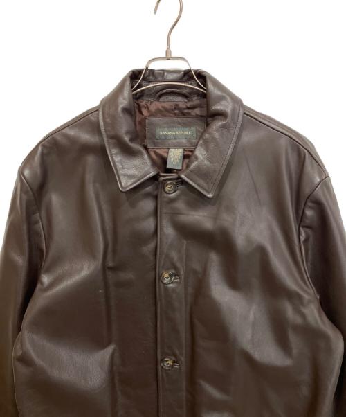 BANANA REPUBLIC（バナナリパブリック）BANANA REPUBLIC (バナナリパブリック) レザーカーコート ブラウン サイズ:XLの古着・服飾アイテム