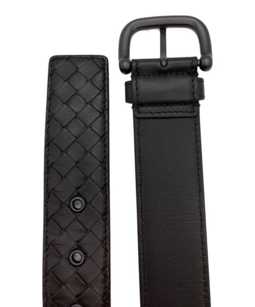 BOTTEGA VENETA（ボッテガベネタ）BOTTEGA VENETA (ボッテガベネタ) イントレチャート レザーベルト ブラウンの古着・服飾アイテム