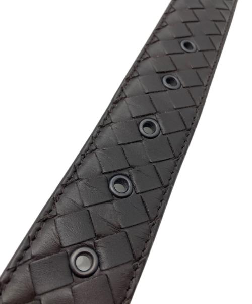 BOTTEGA VENETA（ボッテガベネタ）BOTTEGA VENETA (ボッテガベネタ) イントレチャート レザーベルト ブラウンの古着・服飾アイテム