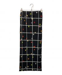 PLEATS PLEASE（プリーツプリーズ）の古着「CROSSING DOTS プリーツロングスカート」｜ブラック