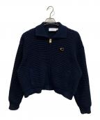 COACHコーチ）の古着「Zip Front Cardigan カーディガン」｜ネイビー
