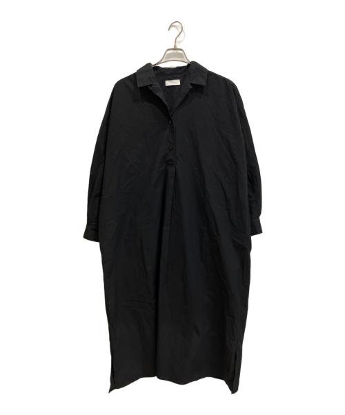 KAGURE（カグレ）KAGURE (カグレ) コットンシルクシャツワンピース ブラック サイズ:1の古着・服飾アイテム