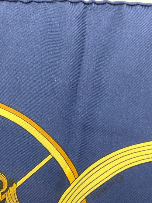 HERMES（エルメス）HERMES (エルメス) カレ90 スカーフ スプリングス ネイビーの古着・服飾アイテム