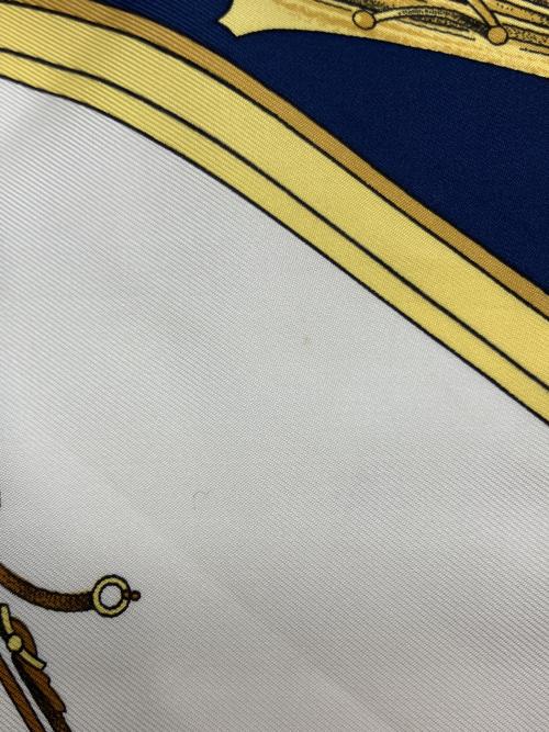 HERMES（エルメス）HERMES (エルメス) カレ90 スカーフ スプリングス ネイビーの古着・服飾アイテム