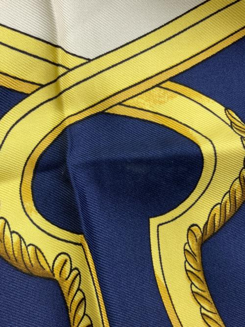 HERMES（エルメス）HERMES (エルメス) カレ90 スカーフ スプリングス ネイビーの古着・服飾アイテム