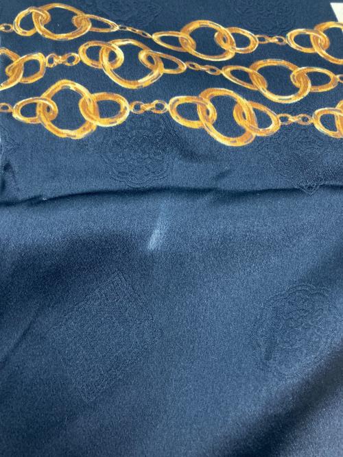 CHANEL（シャネル）CHANEL (シャネル) ココマークチェーンプリント スカーフ ブラックの古着・服飾アイテム