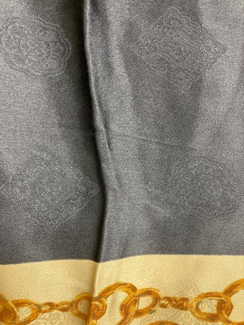 CHANEL（シャネル）CHANEL (シャネル) ココマークチェーンプリント スカーフ ブラックの古着・服飾アイテム