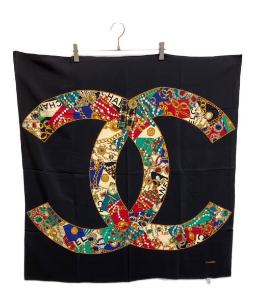 CHANEL（シャネル）CHANEL (シャネル) ココマークグリポワ スカーフ ブラックの古着・服飾アイテム