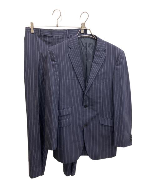 BURBERRY BLACK LABEL（バーバリーブラックレーベル）BURBERRY BLACK LABEL (バーバリーブラックレーベル) ウール ストライプセットアップスーツ ネイビー サイズ:42の古着・服飾アイテム