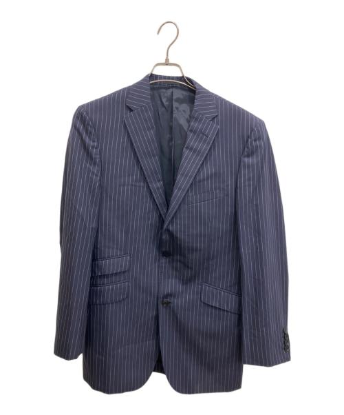BURBERRY BLACK LABEL（バーバリーブラックレーベル）BURBERRY BLACK LABEL (バーバリーブラックレーベル) ウール ストライプセットアップスーツ ネイビー サイズ:42の古着・服飾アイテム