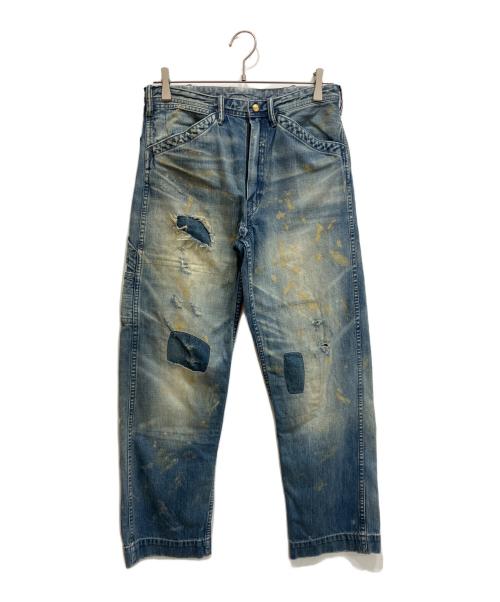 RRL（ダブルアールエル）RRL (ダブルアールエル) SAIL CLOTH リペアダメージ加工ペインター デニムパンツ インディゴ サイズ:30の古着・服飾アイテム