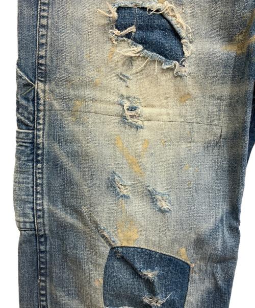 RRL（ダブルアールエル）RRL (ダブルアールエル) SAIL CLOTH リペアダメージ加工ペインター デニムパンツ インディゴ サイズ:30の古着・服飾アイテム