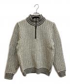 L.L.Beanエルエルビーン）の古着「バーズアイ ハーフジップウールニットセーター」｜アイボリー×グレー