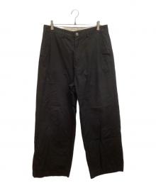 I am dork（アイアムドーク）の古着「Work pants "Lyria" Chino  ワイドチノパンツ」｜ブラック